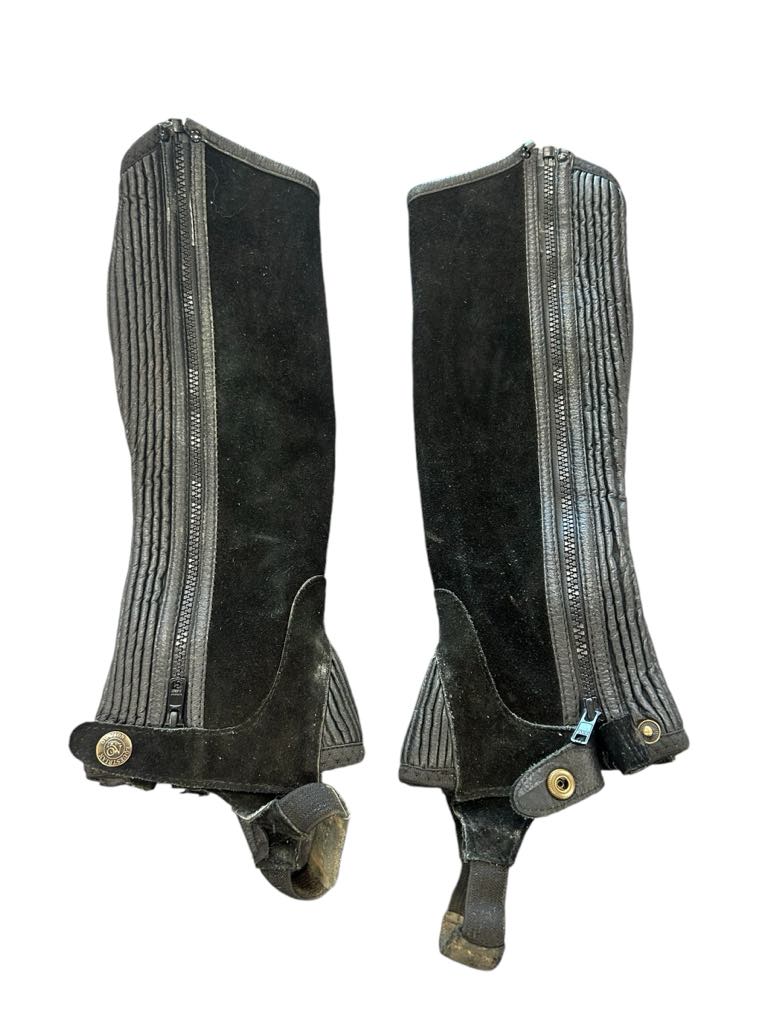 Ovation Suede Half Chaps - Black - C Tall - USED