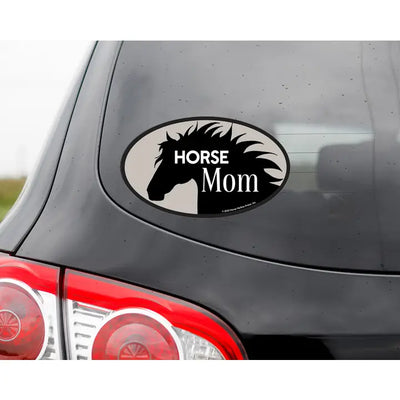 5 X 3" Waterproof Oval Equestrian Horse Sticker: Horse Mom