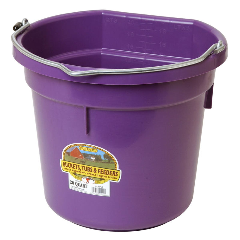 Plastic Flatback Bucket 20qt Purple