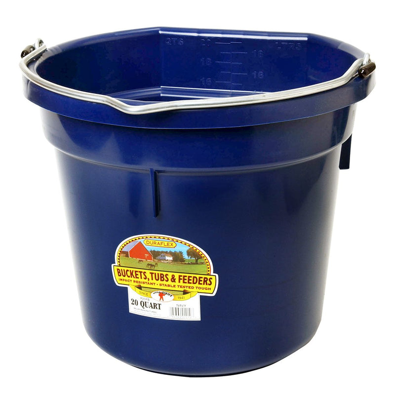 Plastic Flatback Bucket 20 Qt Navy