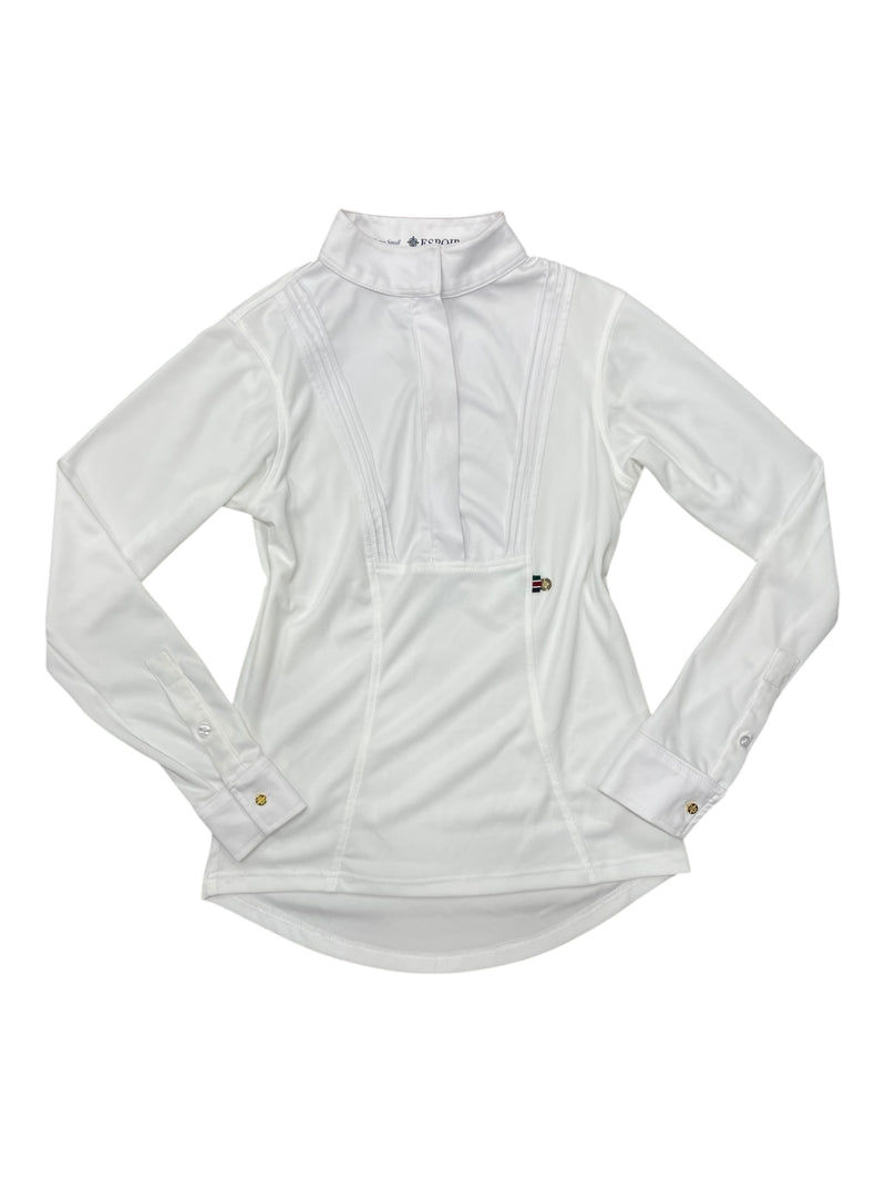 Espoir Pleated LS Show Shirt - White - XS - USED