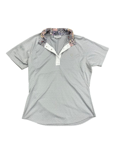 Ariat SS Show Shirt - Grey/White/Pattern - L - USED