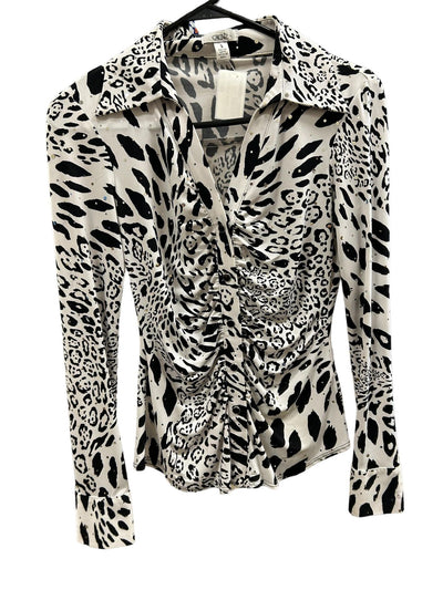 Cache Leopard Western Show Shirt - Black/White S - USED