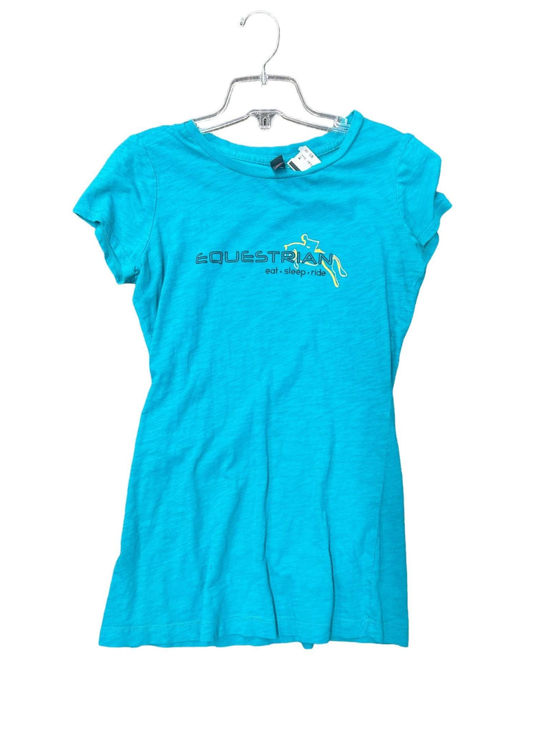 Equestrian Eat Sleep Ride Tee - Teal XS - USED