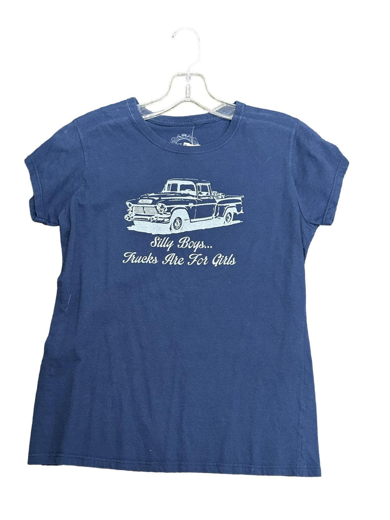 Trucks are for Girls Tee Shirt - Navy Large - USED