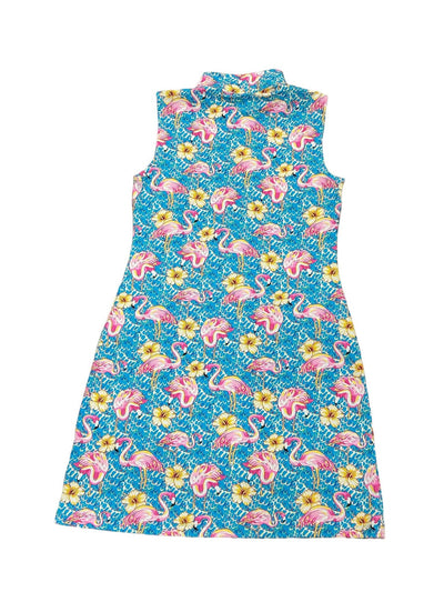 IBKUL Tank Dress - Blue Flamingo Size S - USED