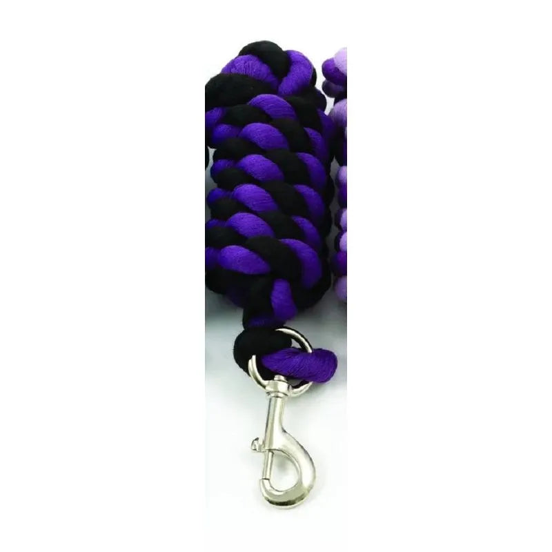 Shires Cotton Rope Lead - Purple/Black