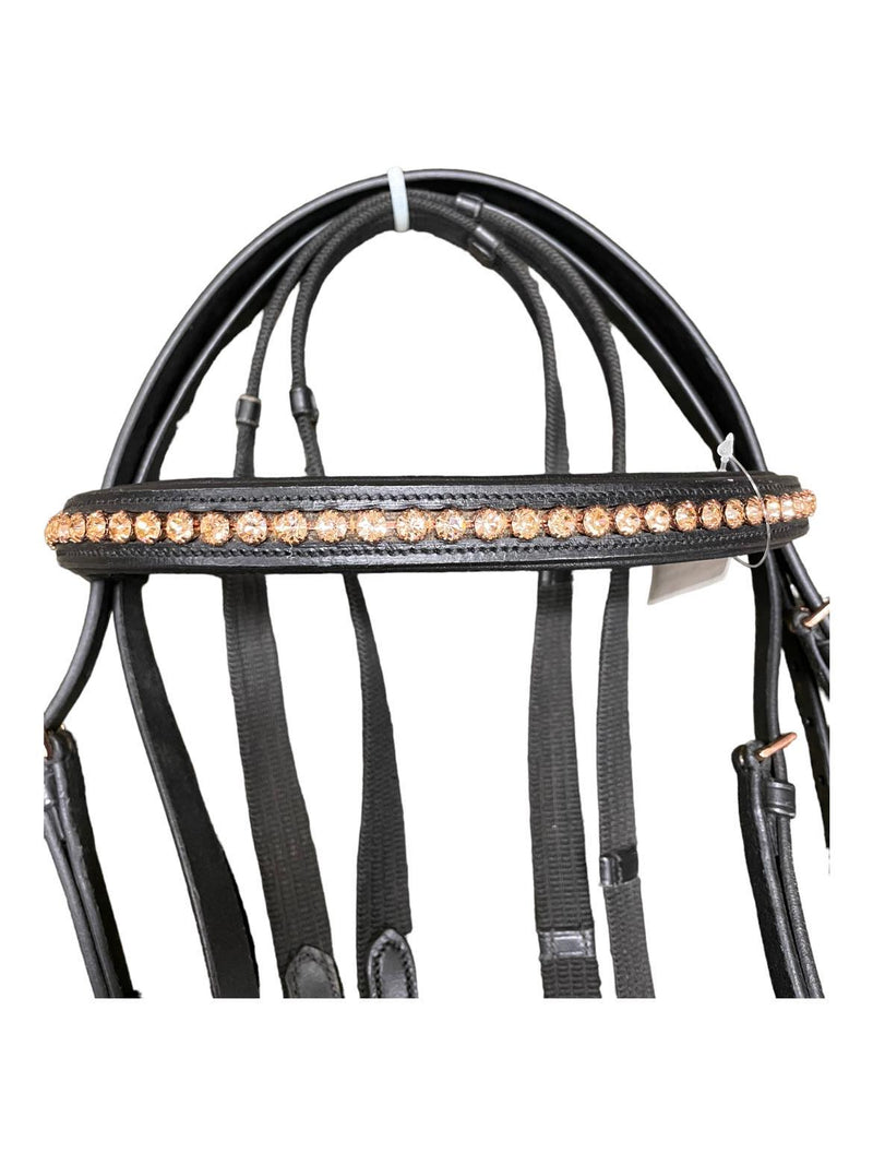 Plymouth Bridle With Reins - Black/Rose Gold - F/S - USED