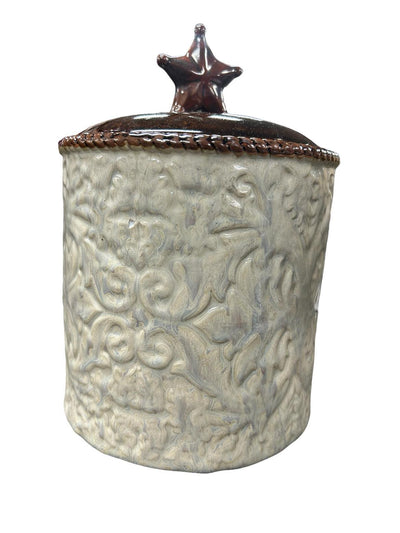 Laredo Ceramic Jar - Cream/Brown - USED