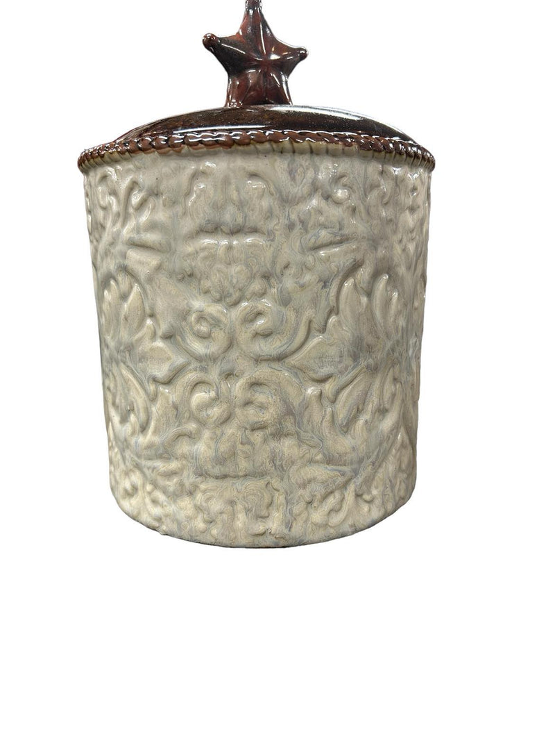 Laredo Ceramic Jar - Cream/Brown - USED