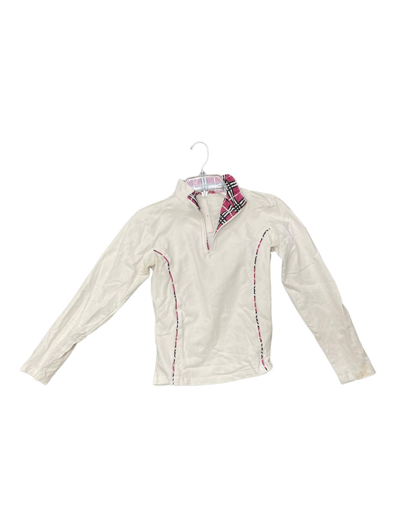 Riding Sport LS Show Shirt - White/Pink - S - USED