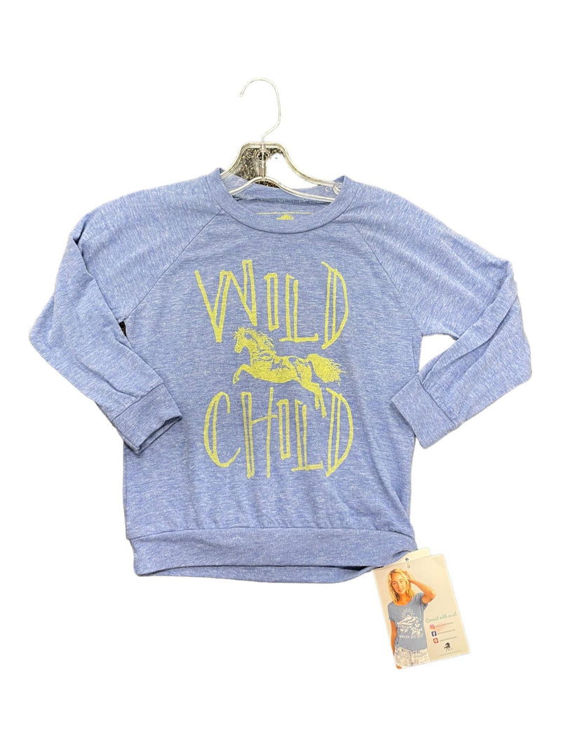 Wild Child Horse Tee - Blue - Youth Size 6 - USED