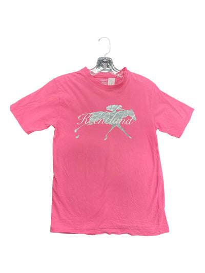 Keeneland Horse Tee - Pink - Youth L - USED