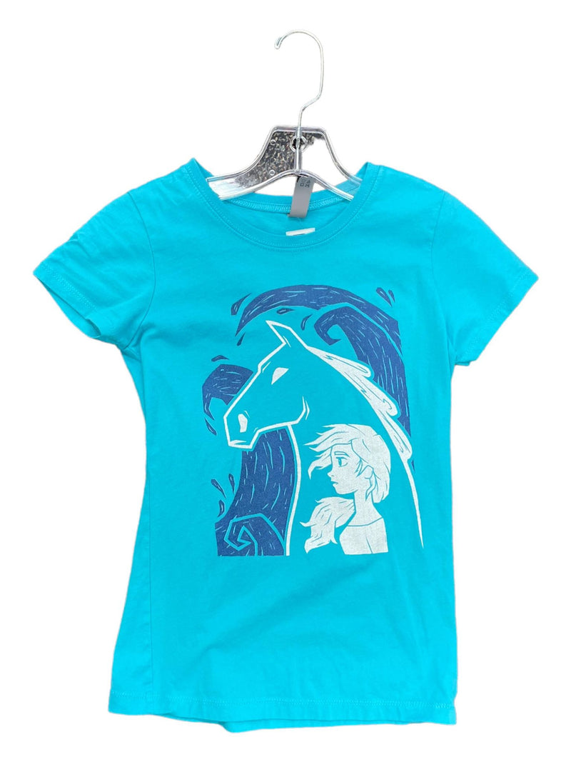 Horse + Person SS Tee - Turquoise - Youth L - USED