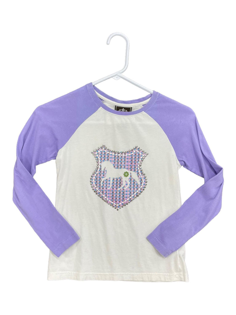 Ariat LS Tee - White/Purple - Youth S - USED