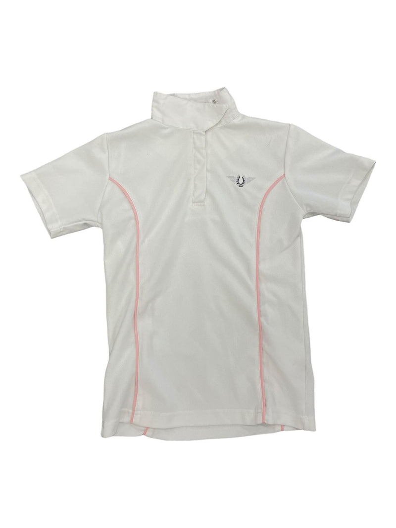 TuffRider SS Polo - White/Pink - Youth XL - USED