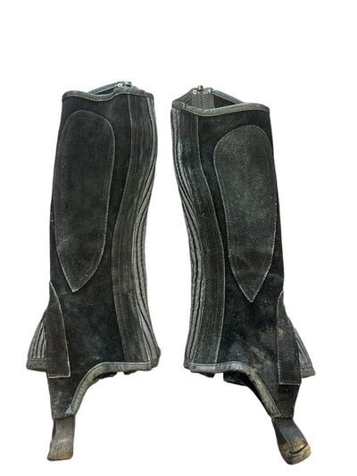 Ovation Suede Half Chaps - Black - C Tall - USED