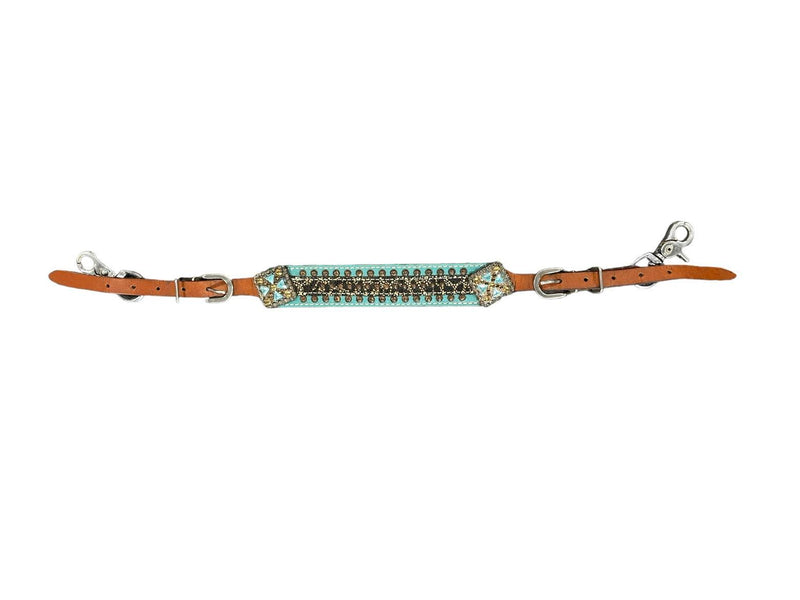 Western Wither Strap - Brown/Turquoise - 24" - USED