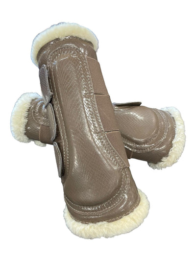 Equestrian Stockholm Brushing Boots - Champagne - L - USED