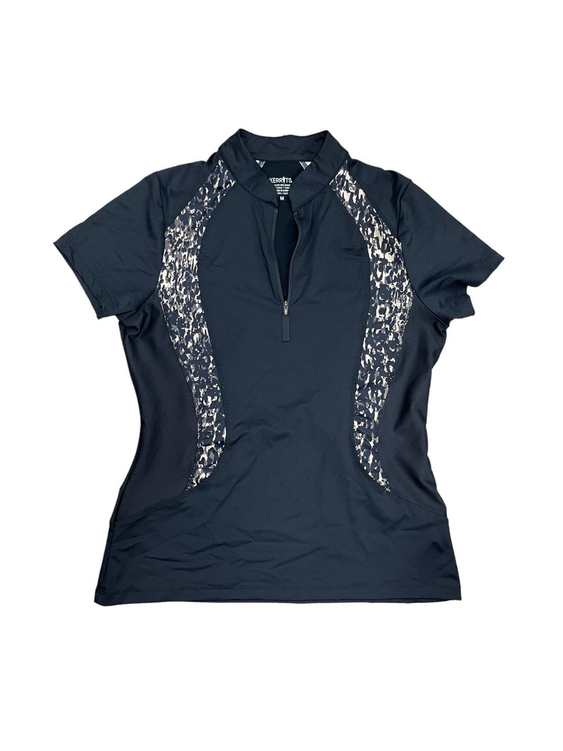 Kerrits SS Top - Black/Animal Print -  M - USED