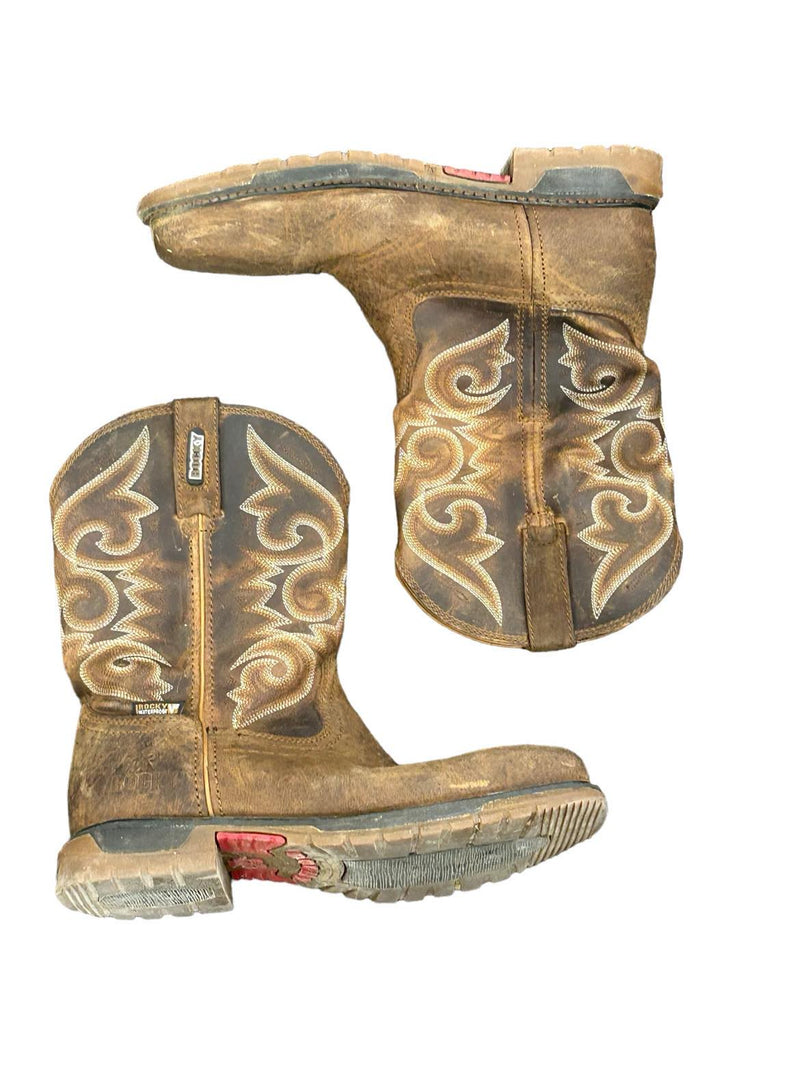 Rocky Original Ride Flex Square Toe Western Boot - 9- Brown - USE