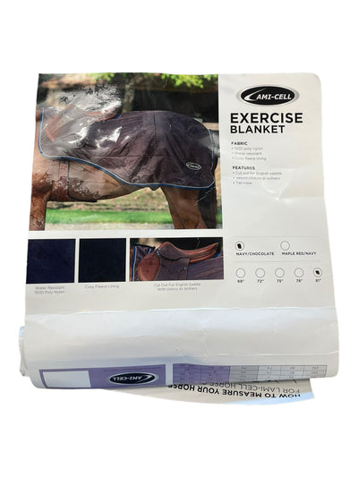 Lami Cell Water Resistant Exercise Sheet - Navy/Choc - 81" - USED