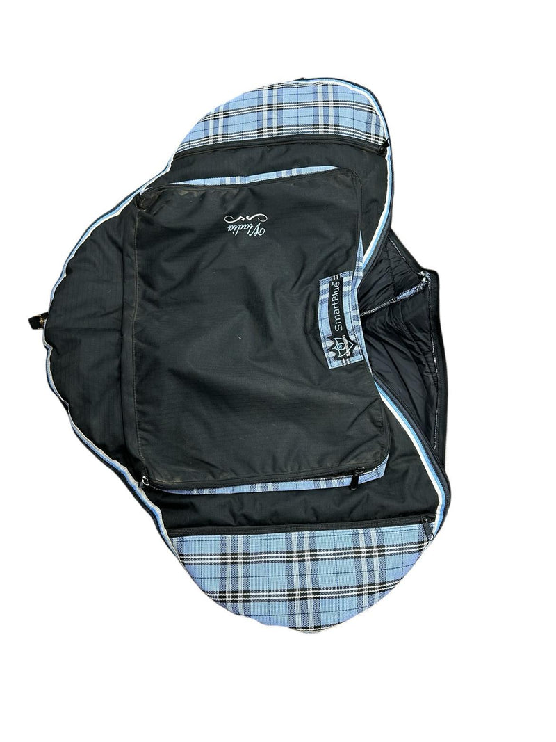 Kensington/SmartPak Collab Saddle Carrier - Smart Blue Plaid - USED