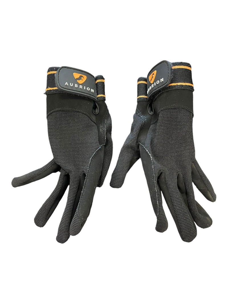 Aubrion Gloves - Black/Orange - Youth M - USED