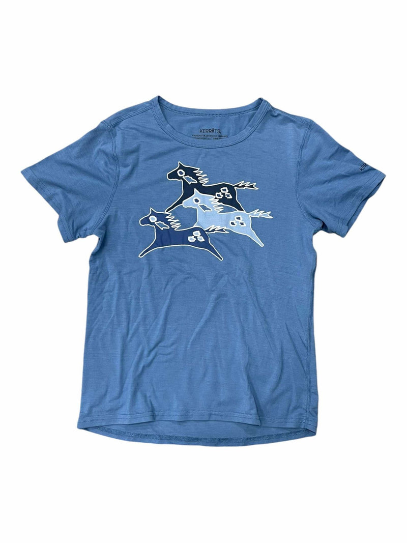 Kerrits Running Horse SS Tee - Blue - Youth L - USED