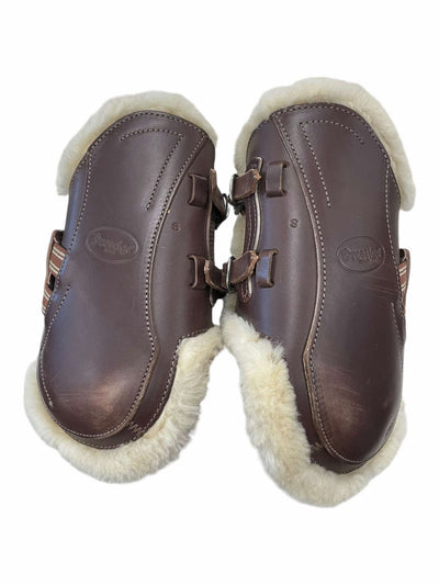 Prestige Sheepskin Fetlock Boots - Brown/Cream - S - USED