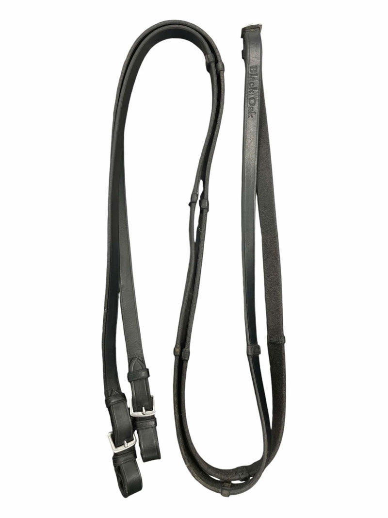 Black Oak Leather Reins W/ Stops - Black - 61" - USED