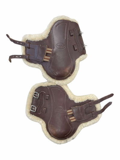 Prestige Sheepskin Fetlock Boots - Brown/Cream - S - USED