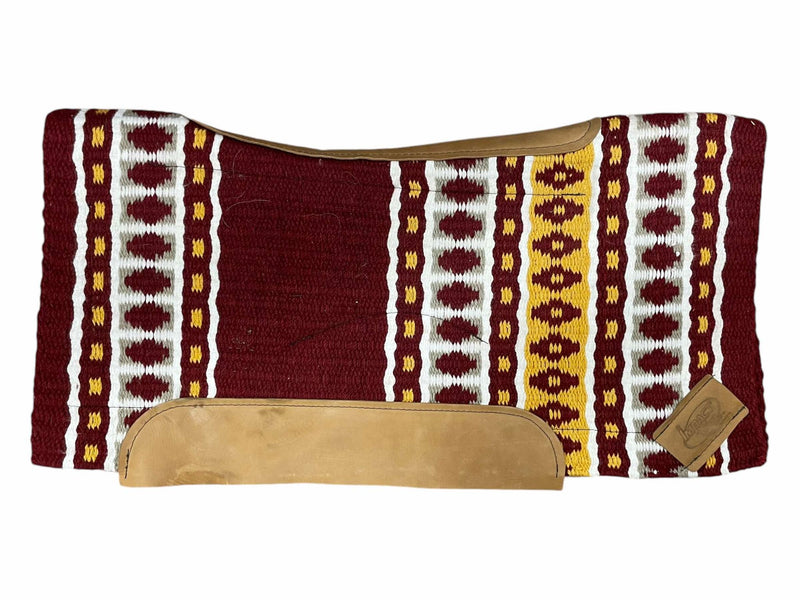 Impact Gel Western Pad - Maroon/White/Yellow - 34" x 18" - USED