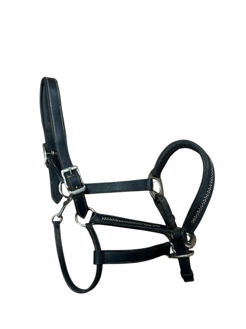 Leather Halter - Black - Full Size - USED