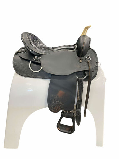 Unbranded Western Saddle - Black - 16.5" / 6.5" Gullet - USED