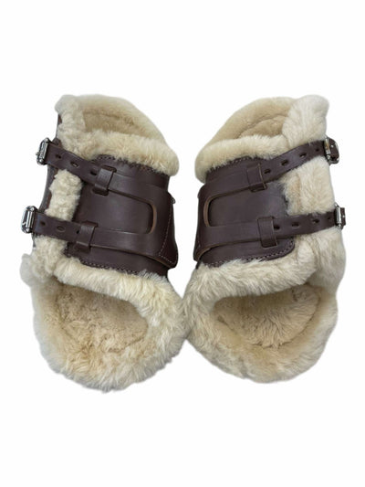 Prestige Sheepskin Fetlock Boots - Brown/Cream - S - USED