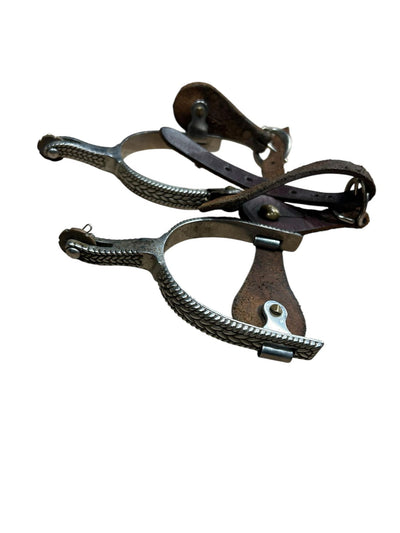 Engraved Western Spurs with Straps - Brown - USED