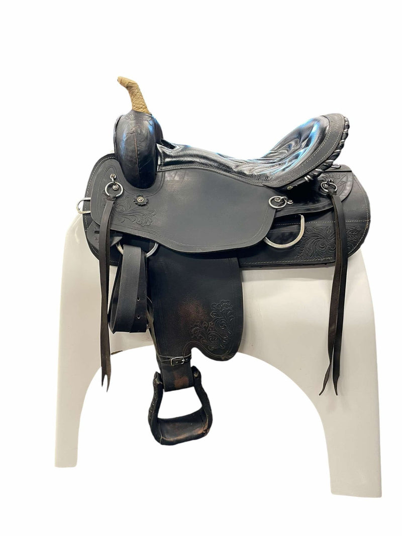 Unbranded Western Saddle - Black - 16.5" / 6.5" Gullet - USED