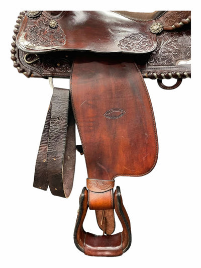 1979 McLelland's Pleasure Saddle - Cherry Wood - 17" / Approx 7" Gullet - USED