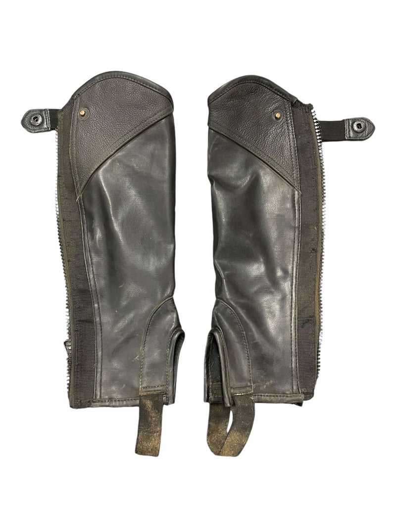 Horze Half Chaps - Black - Youth 12 - USED