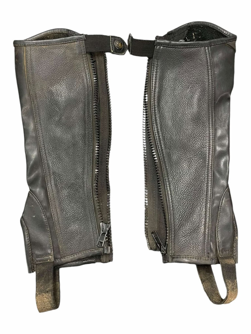 Horze Half Chaps - Black - Youth 12 - USED