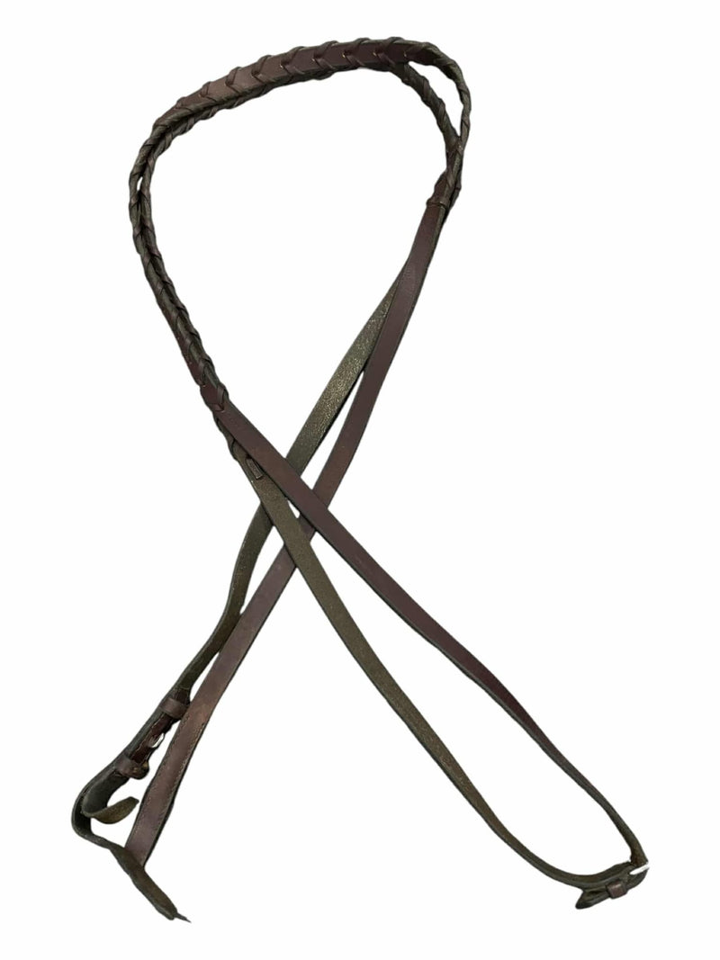 Braided Leather Reins - Brown - Approx 58" - USED