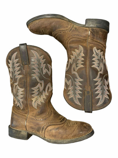 Ariat Western Boots - Brown/Multicolor Stitching - 6.5B - USED