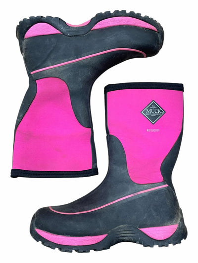 Rugged Muck Boots - Pink/Black - Kids 7 - USED