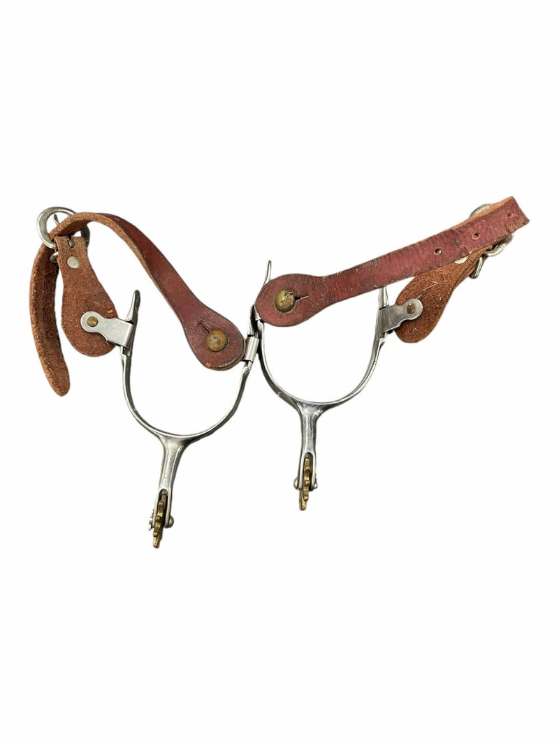 Partrade Western Spurs W/ Straps - SS/Brown - 2" - USED