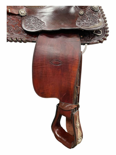 1979 McLelland's Pleasure Saddle - Cherry Wood - 17" / Approx 7" Gullet - USED