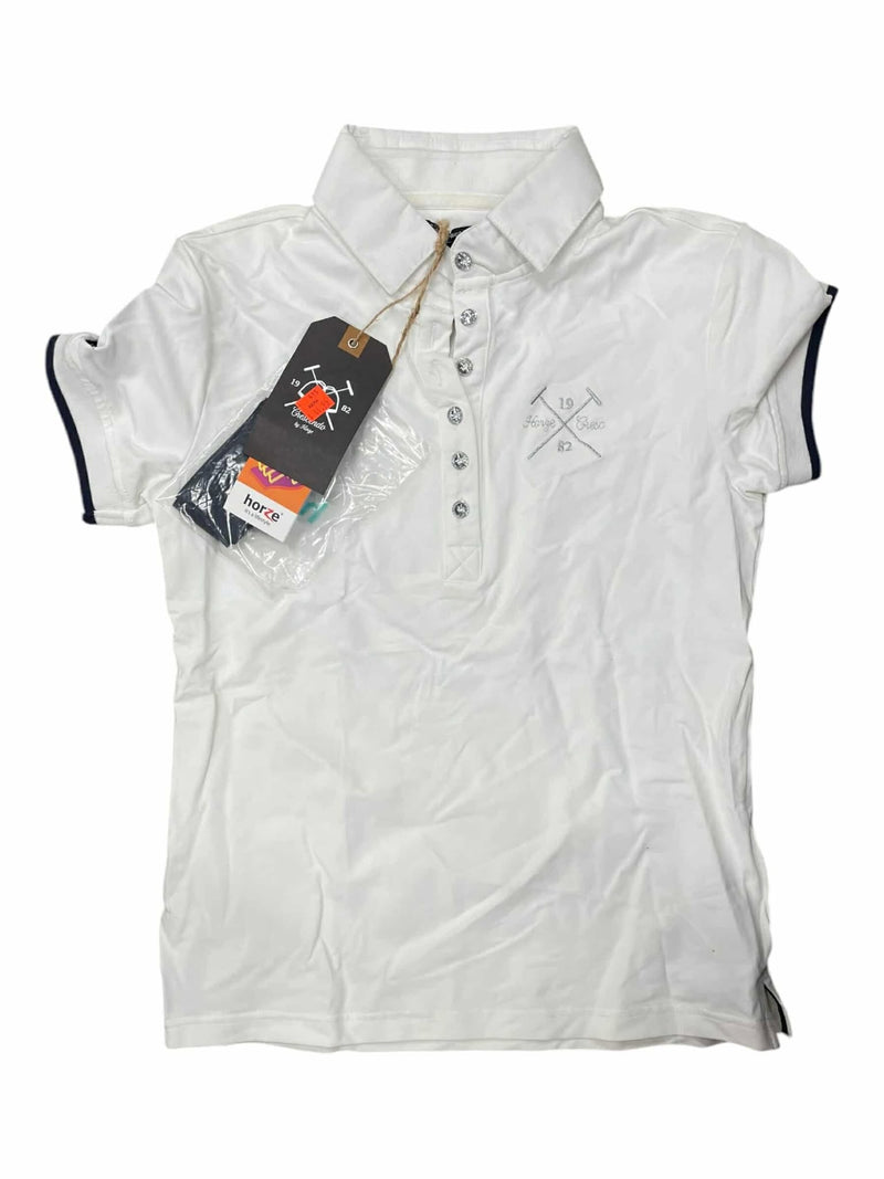 Horze Crescendo SS Polo *NWT* - White/Rhinestones - XS - USED