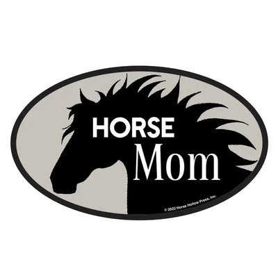 5 X 3" Waterproof Oval Equestrian Horse Sticker: Horse Mom