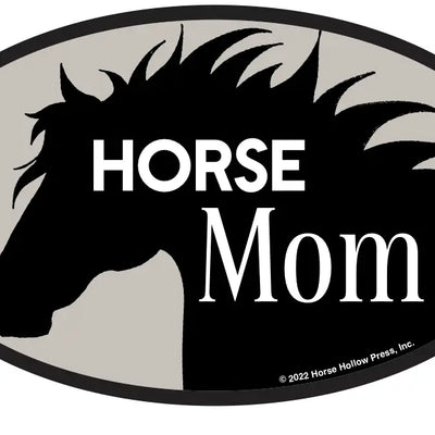 5 X 3" Waterproof Oval Equestrian Horse Sticker: Horse Mom