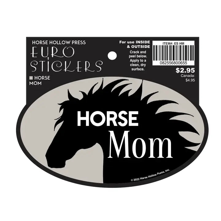 5 X 3" Waterproof Oval Equestrian Horse Sticker: Horse Mom